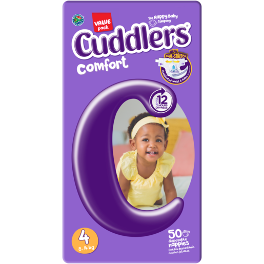 Cuddlers Comfort Size 4 Diapers 50 Pack