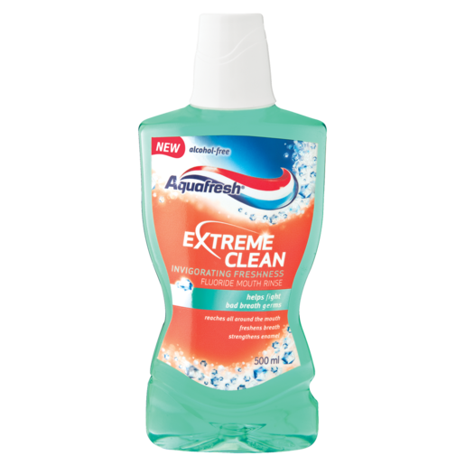 Aquafesh Extreme Clean Fluoride Mouthwash 500ml