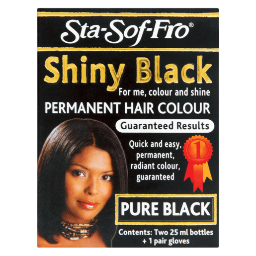 Sta-Sof-Fro Pure Black Permanent Hair Colour 2 x 25ml
