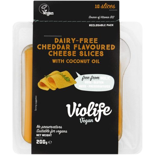 Violife Vegan Dairy-Free Cheddar Flavoured Cheese Slices 200g