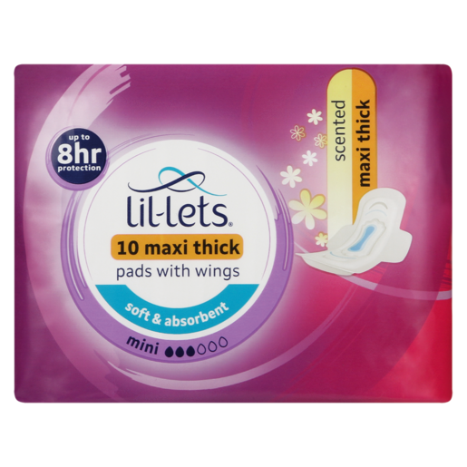 Lil-Lets Scented Mini Winged Maxi Thick Pads 10 Pack