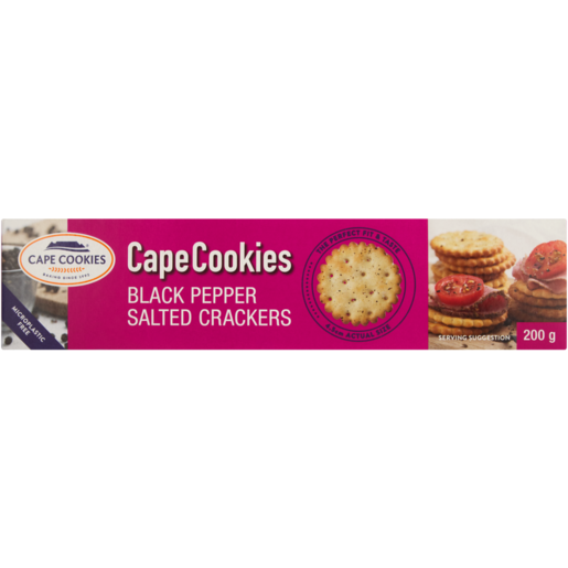Cape Cookies Black Pepper Salted Crackers 200g 