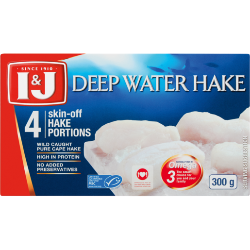 I&J Frozen Skin-Off Hake Portions 300g