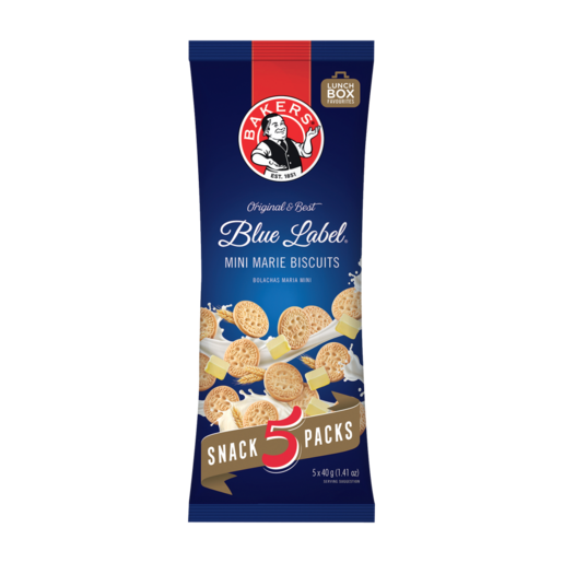 Bakers Blue Label Mini Marie Biscuits 5 x 40g