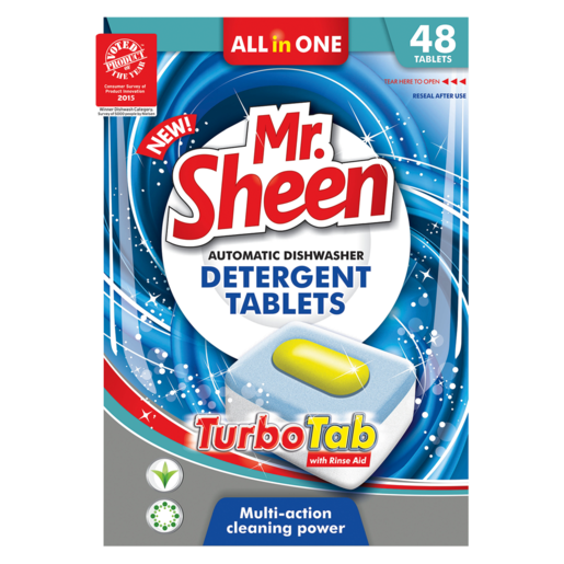 Mr. Sheen Turbo Dishwasher Tablets 48 Pack
