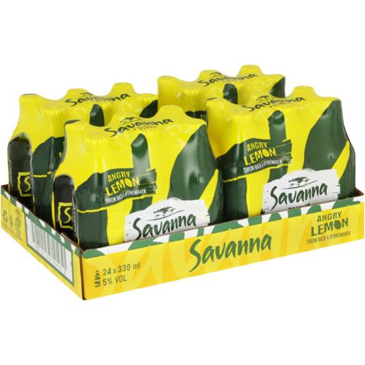 Savanna Angry Lemon Premium Cider Bottles 24 x 330ml