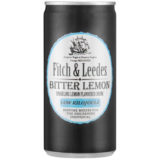Fitch & Leedes Bitter Lemon Flavoured Lite Sparkling Drink Can 200ml
