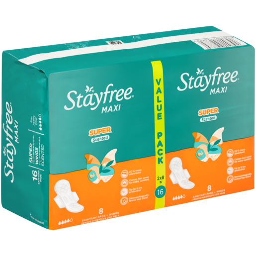 Stayfree Scented Super Heavy Flow Sanitary Pads 16 Pack