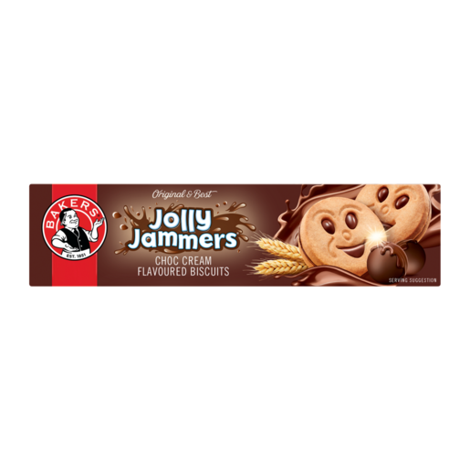 Bakers Jolly Jammers Choc Cream Flavoured Biscuits 200g