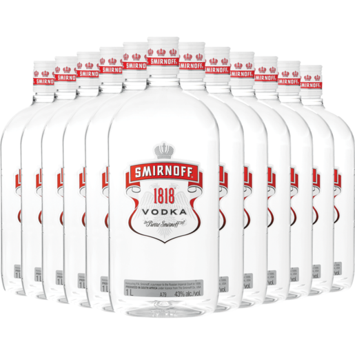 Smirnoff 1818 Vodka Bottles 12 x 1L