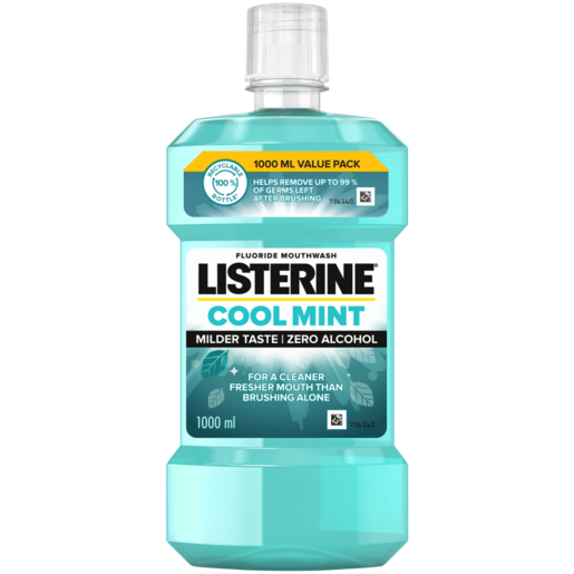 Listerine Cool Mint Zero Alcohol Mouthwash 1L