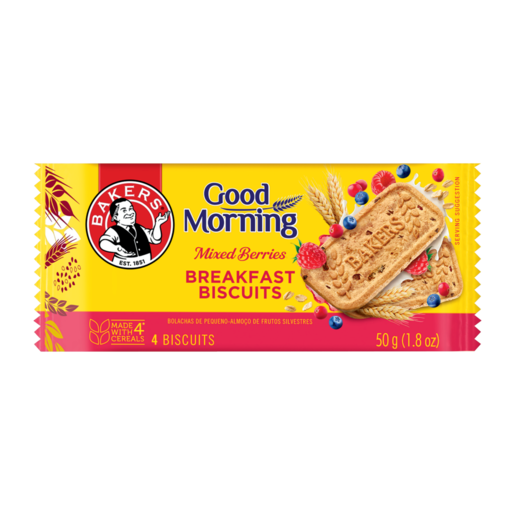 Bakers Good Morning Mixed Berries Flavoured Breakfast Biscuits 50g