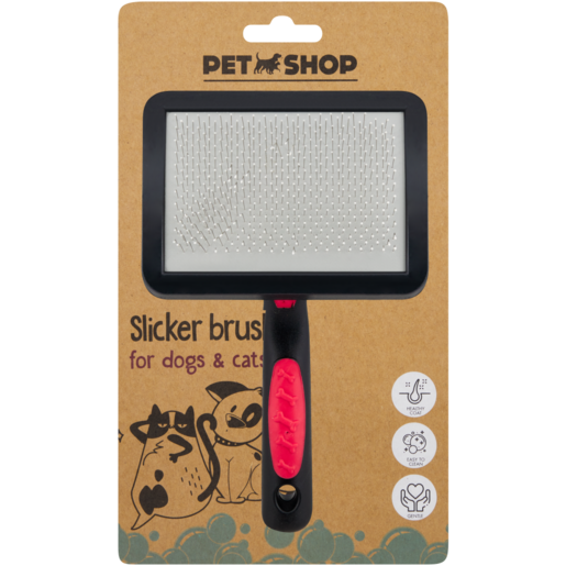 Pet Shop Black & Red Slicker Pet Brush