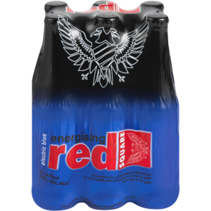 Red Square Energising Electric Blue Spirit Cooler Bottles 6 x 275ml ...