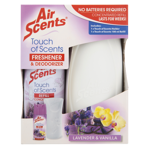 Air Scents Touch Of Scents Lavender & Vanilla Scented Air Freshener & Deodoriser 100ml