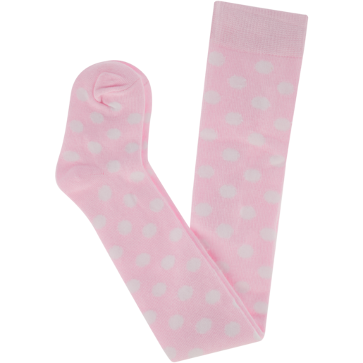 Jolly Tots Basics Pink Polka Dot Baby Tights 6-12 Months