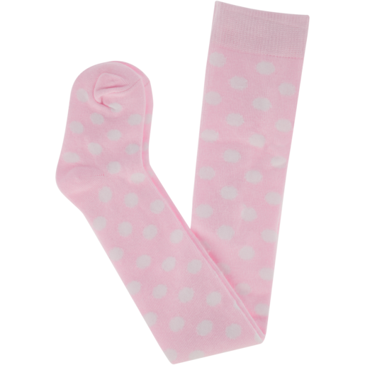 Jolly Tots Basics Pink Polka Dot Baby Tights 0-6 Months