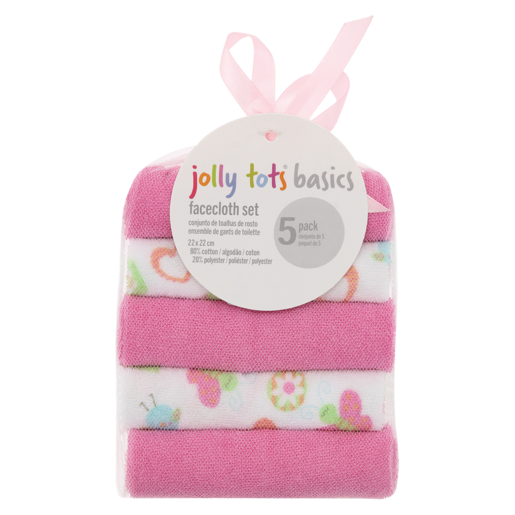 Jolly Tots Basics Facecloth Set 5 Pack