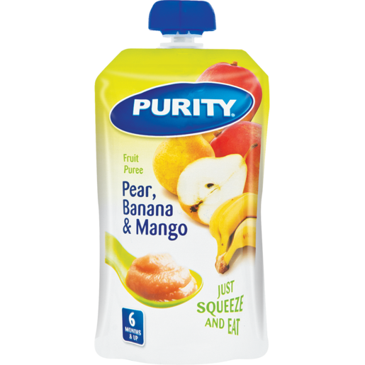PURITY Pear, Banana & Mango Fruit Puree 6 Months+ 110ml