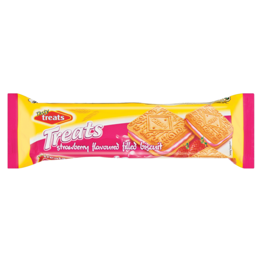 Tasty Treats Strawberry Flavoured Filled Biscuit 80g
