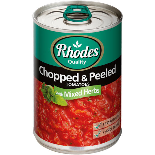 Rhodes Chopped & Peeled Tomatoes With Mixed Herbs 410g