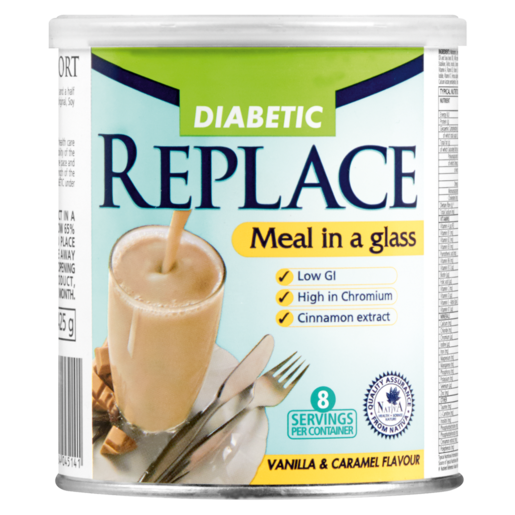 Replace Diabetic Vanilla & Caramel Flavoured Meal In A Glass Replacement 425g