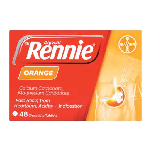 Rennie Digestif Orange Flavoured Antacid Chewable Tablets 48 Pack