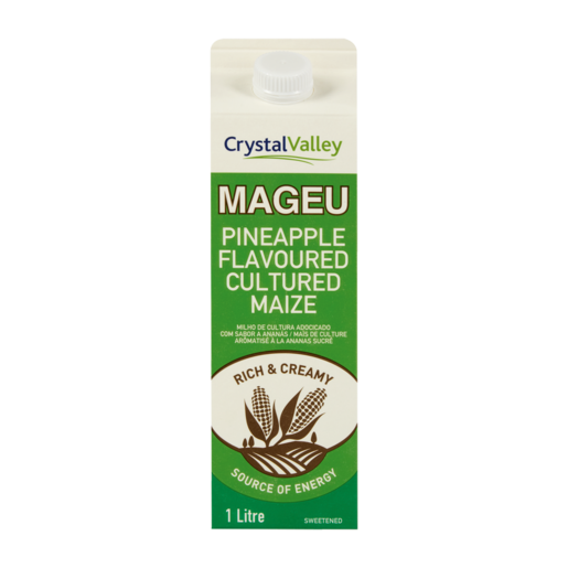 Crystal Valley Pineapple Flavoured Cultured Maize Mageu 1L