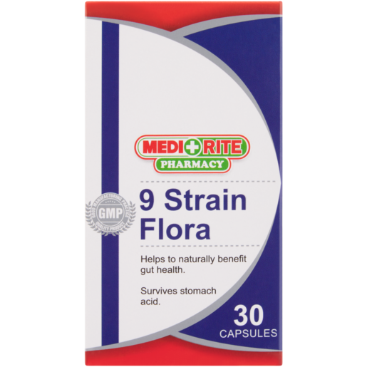 Medirite Pharmacy 9 Strain Flora Blend Probiotic Capsules 30 Pack