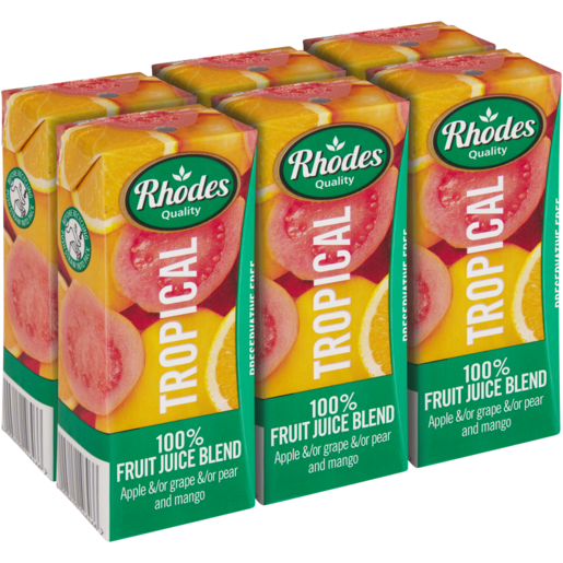 Rhodes 100% Tropical Fruit Juice Blend 6 x 200ml