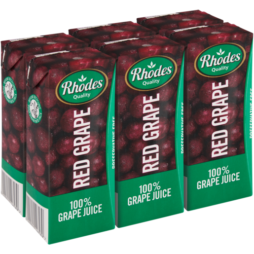 Rhodes 100% Red Grape Juice 6 x 200ml
