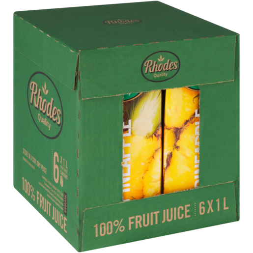Rhodes Quality Pineapple 100% Fruit Juice Blend 6 x 1L