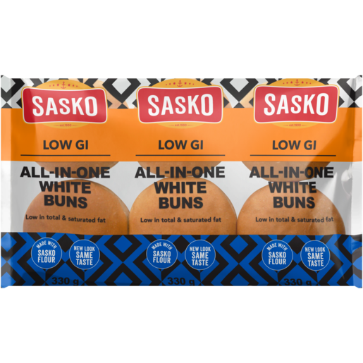 SASKO Low G.I All-In-One White Buns 6 Pack