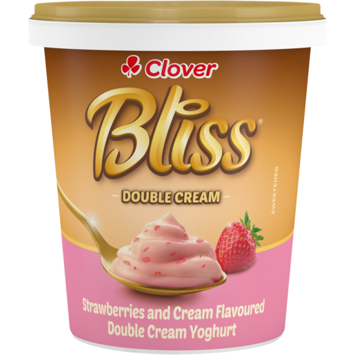 Clover Bliss Strawberries & Cream Double Cream Yoghurt 1kg