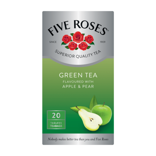 Five Roses Apple & Pear Flavoured Green Tea 20 Pack