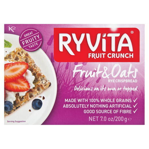 Ryvita Fruit & Oats Flavoured Rye Crispbread 200g