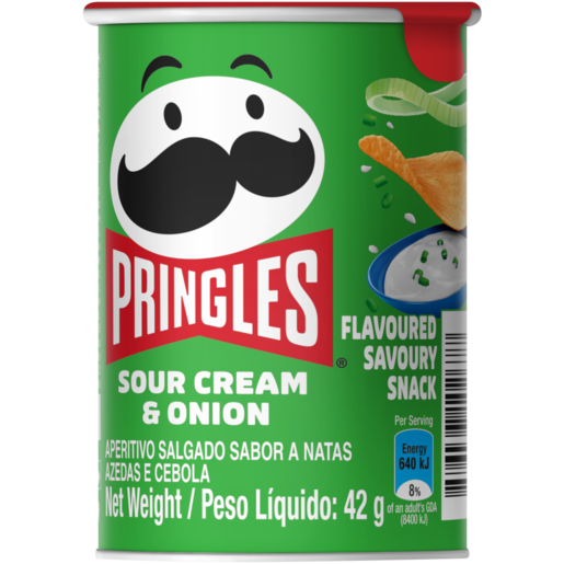 Pringles Sour Cream & Onion Flavoured Canned Chips 42g