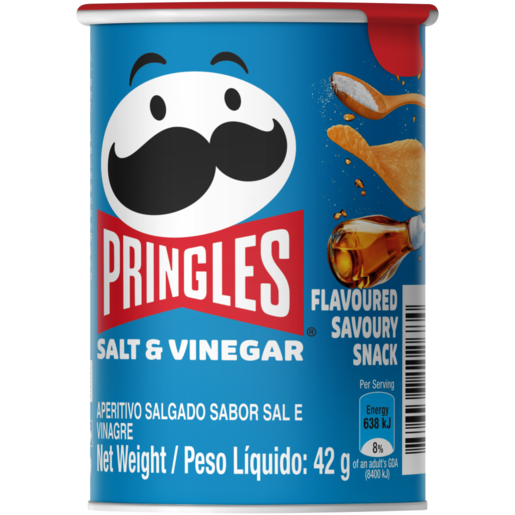 Pringles Salt & Vinegar Flavoured Canned Chips 42g