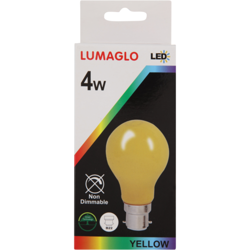 Lumaglo Yellow LED Bayonet Globe 4W