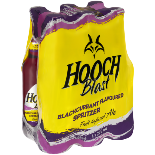 Hooch Blackcurrant Spirit Cooler Bottles 6 x 275ml