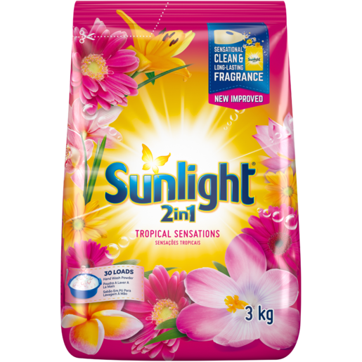 Sunlight 2-In-1 Tropical Sensations Hand Washing Powder 3kg
