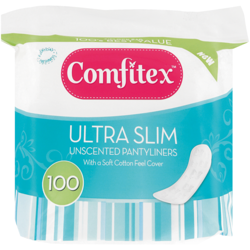 Comfitex Ultra Slim Unscented Pantyliners 100 Pack