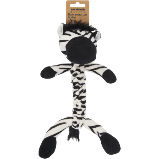 Petshop Black & White Zebra Plush Dog Toy