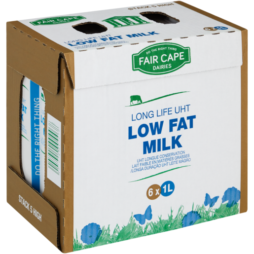 Fair Cape Dairies Ecofresh UHT Long Life Low Fat Milk 6 x 1L