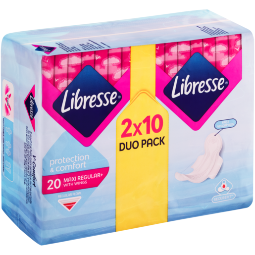 Libresse Protection & Comfort Duo Maxi & Regular Sanitary Pads With Wings 2 x 10 Pack