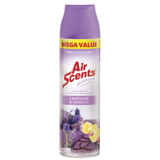 Air Scents Lavender & Vanilla Scented Aerosol Air Freshener 500ml