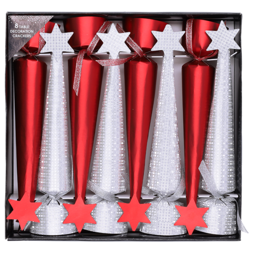 Cone Christmas Crackers 8 Piece (Colour May Vary)