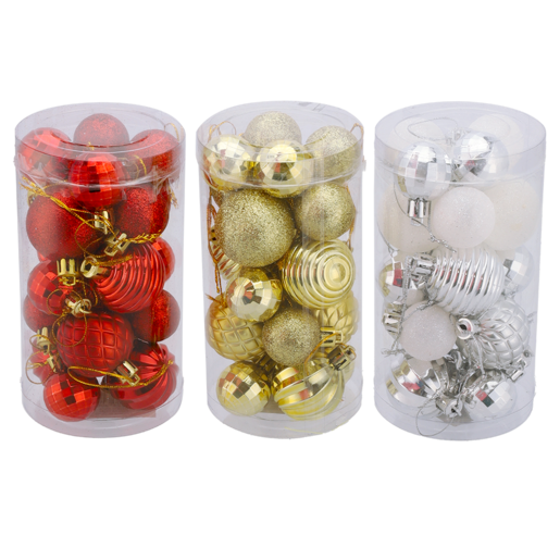 Assorted Mini Christmas Balls Pack (Colour May Vary)