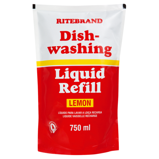 Ritebrand Lemon Scented Dishwashing Liquid Refill 750ml