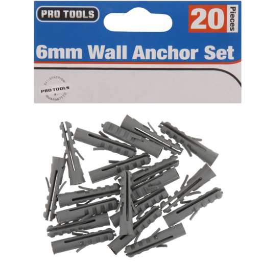 Pro Tools Wall Anchors 6mm 20 Pack
